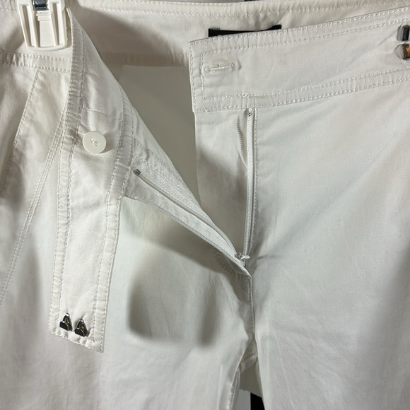 Eileen Fisher Raw Hem Ankle Pants Size XS White Pockets - Picture 3 of 8